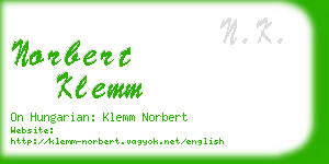 norbert klemm business card